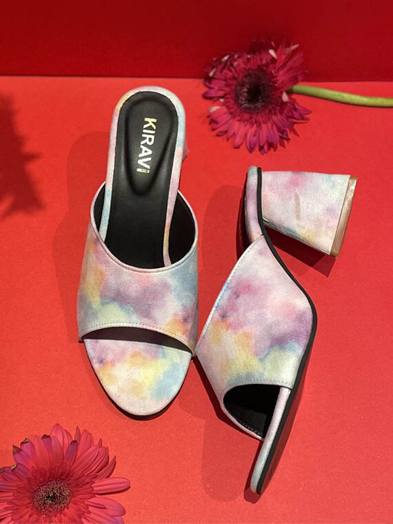 KIRAVI Tie and Die Purple Pyramid Heels